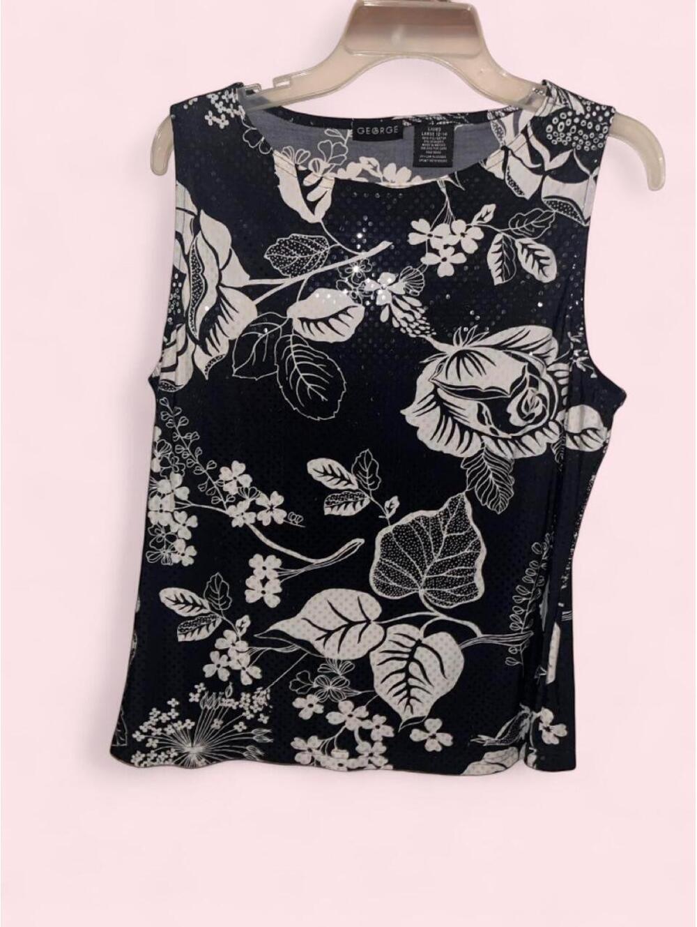 George Women's Black and White Vests-tanks-cami